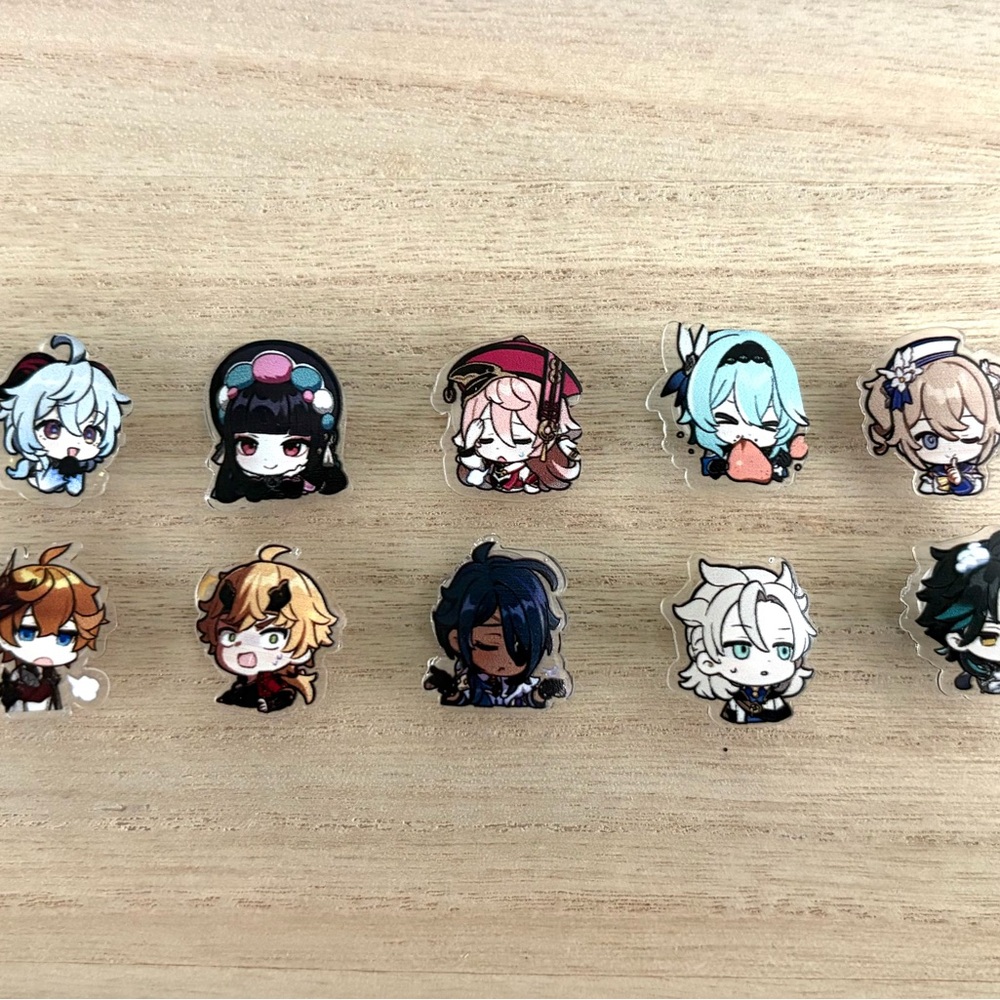 Genshin Impact shoe charms (new) set of 10